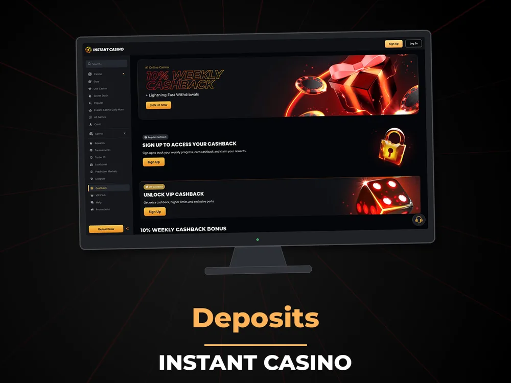 instant casino - Deposits