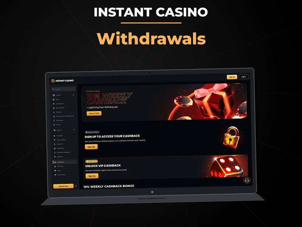 instant casino - Withdrawals