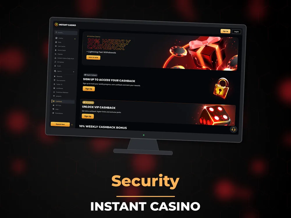 instant casino - Security